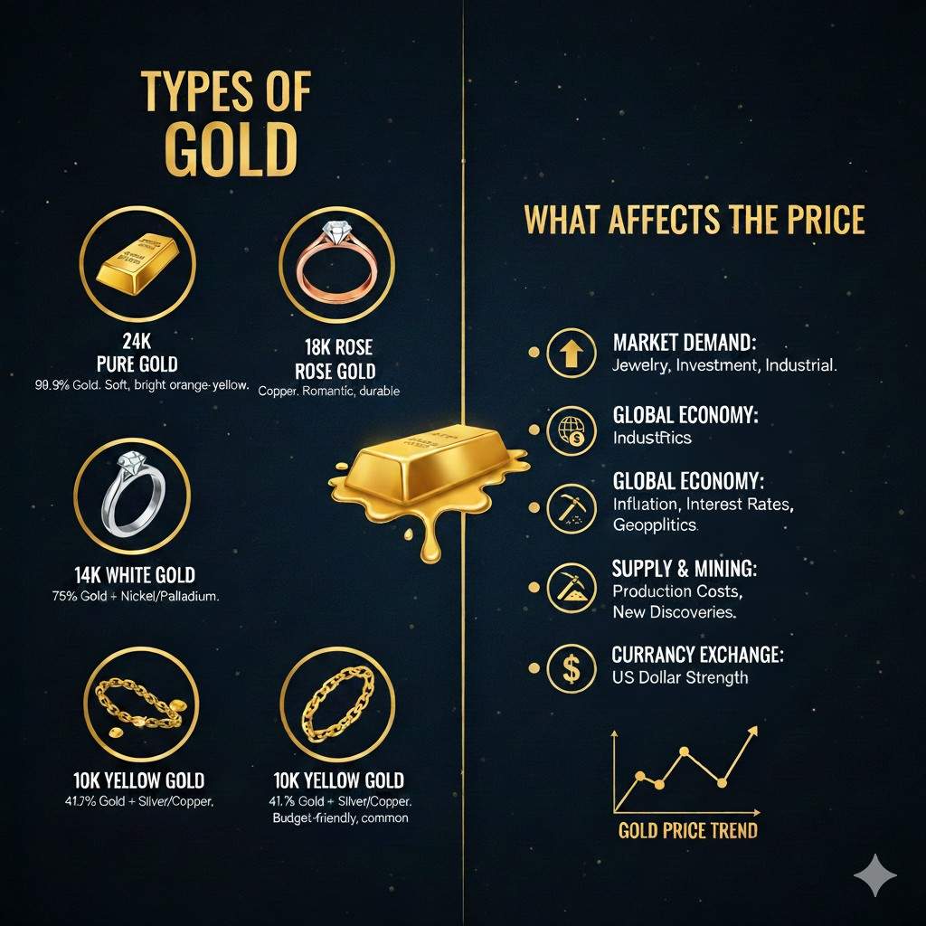 types of gold and what makes the price