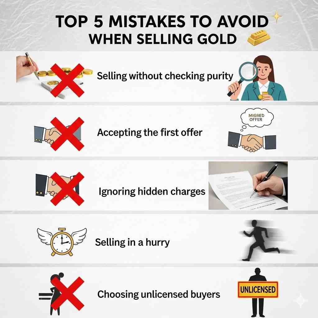 Mistakes to avoid when selling gold