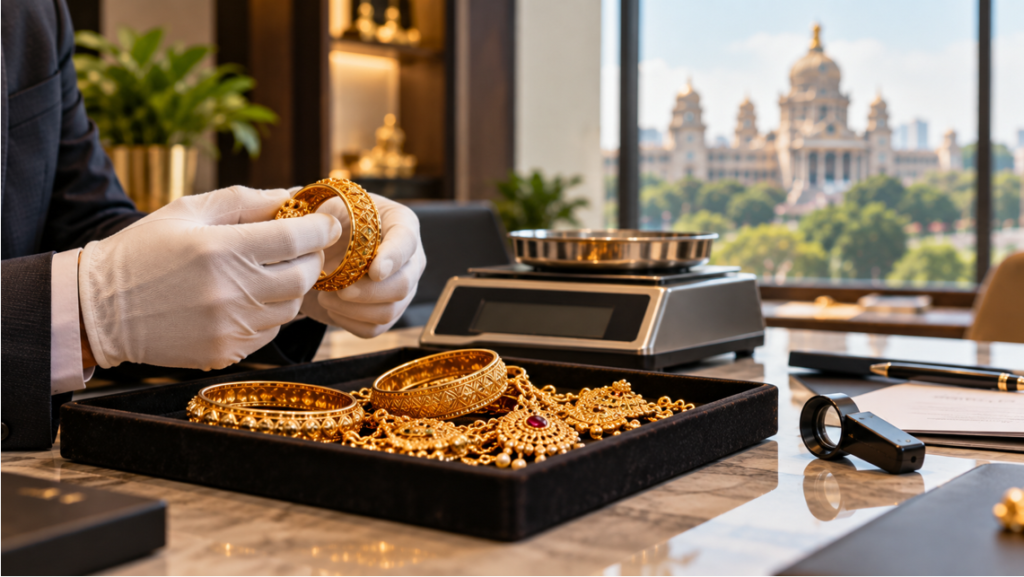 Gold appraisal and valuation at a professional gold buyer in Bangalore