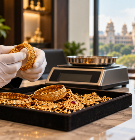 Gold appraisal and valuation at a professional gold buyer in Bangalore